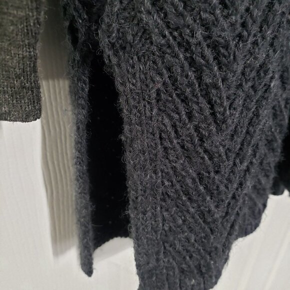 Woolrich Sweater Dress Gray Knit Chevron Zig Zag Pullover Mock Neck Womens Large - Picture 4 of 11